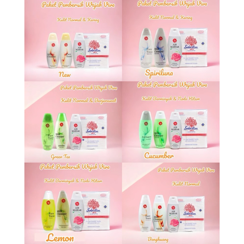 Paket Pembersih Wajah Viva Cosmetics Untuk Melawan Berjerawat / Paket Viva Milk Cleanser Face Tonic 