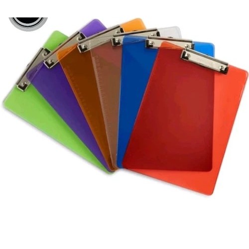 

[1 Pcs] Papan Ujian Transparan Warna / Klipboard / Alas Papan / Clipboard Papan Ujian