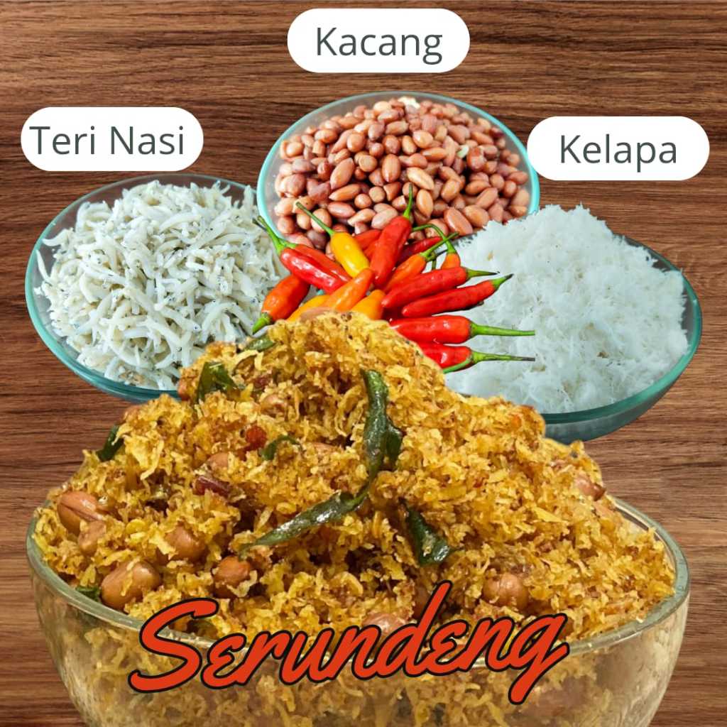 

Serundeng Kelapa Teri kacang Gurih Pedas Manis Original Halal Khas Bandung