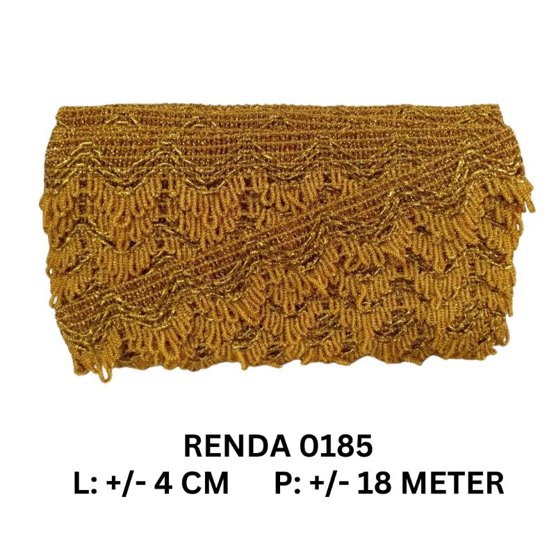 Renda 0185 mas perak / renda mahkota / renda emas silver 4 cm / isi 18 meter / renda besar / renda l