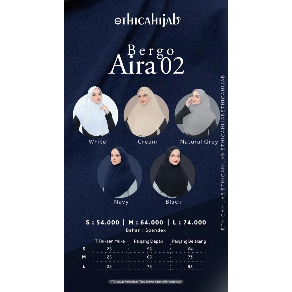 [ETHICA HIJAB] Hijab Instan By Ethica II Hijab Bergo Instan II Bergo Aira 02 BEST SELLER