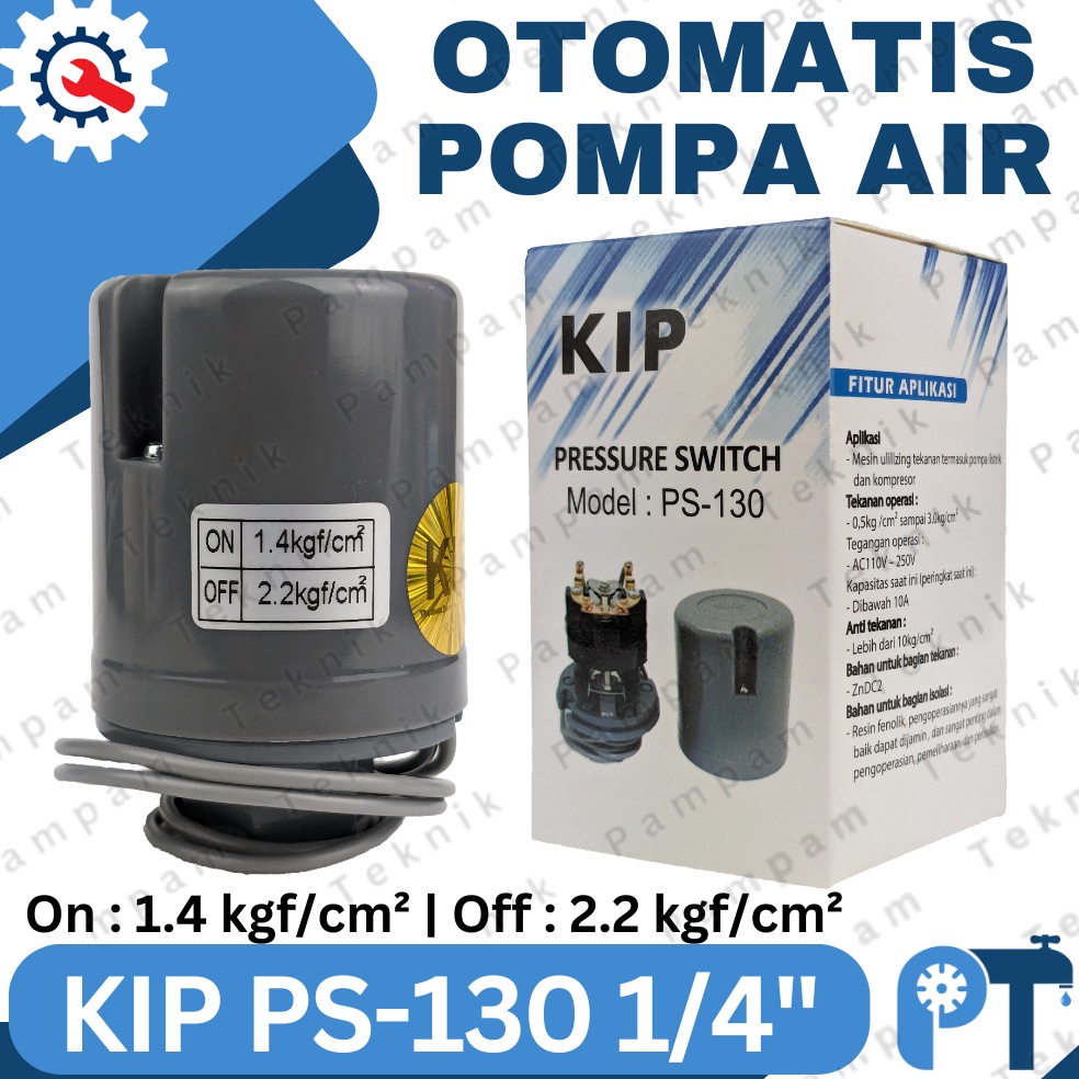 55MENARIK Otomatis KIP 14 inch  Pressure switch pompa air PS13 drat dalam 14