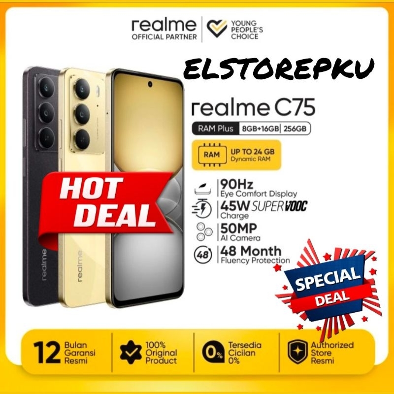 Realme C Series Terlengkap. C75 C65 C63 C35 C31 C33 C30s. 8/256 6/128 4/128 4/64 3/32 2/32 2GB 3GB 4