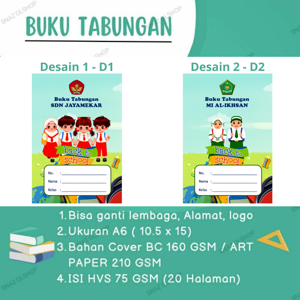 

BUKU TABUNGAN SD/MI BTS25 CUSTOM FULL COLOR