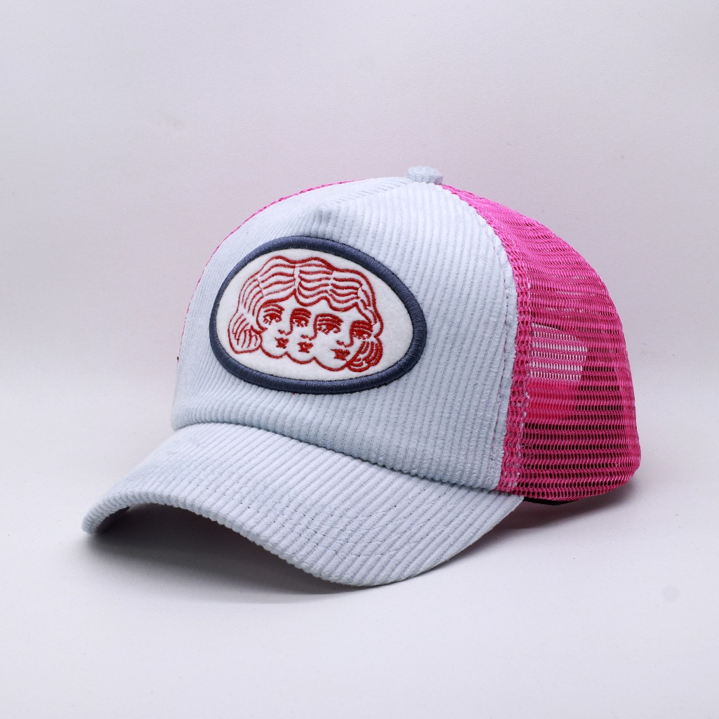 Cropss | Topi trucker topi jaring lidah pendek topi corduroy bordir woman face