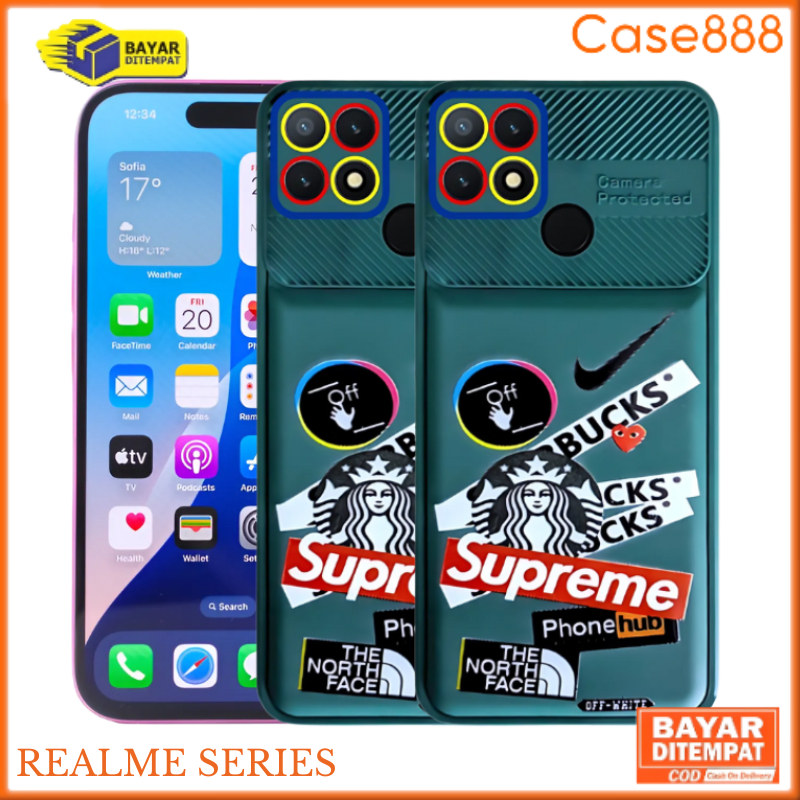 Case Realme 5 5i 6i 10 C2 C3 C12 C15 C25 C55 Narzo 20 30A Casing Starbucks X Supreme Pro Camera Prem