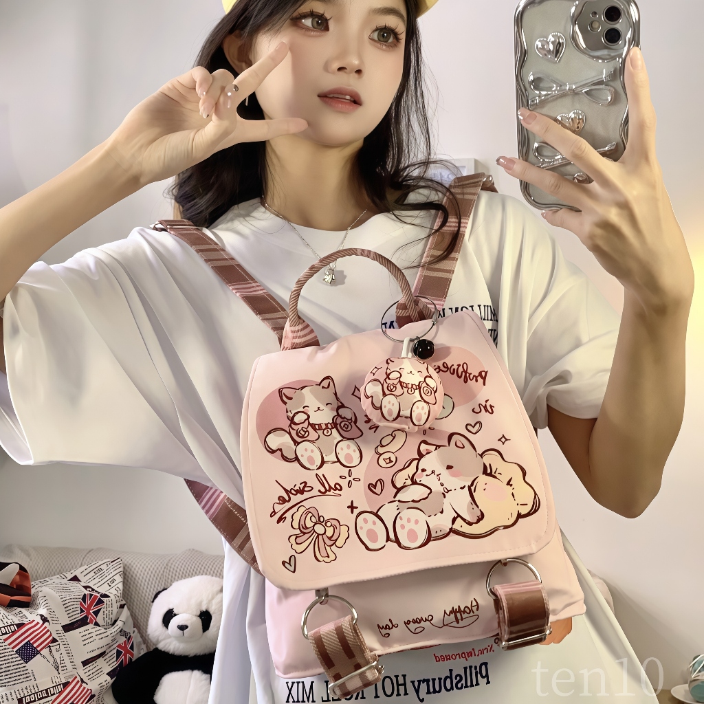 【COD✅】Tas Sekolah ins lucu Wanita /Tas Sekolah Pink/Tas Sekolah Anak Perempuan Smp/Tas Ransel Tas Wa
