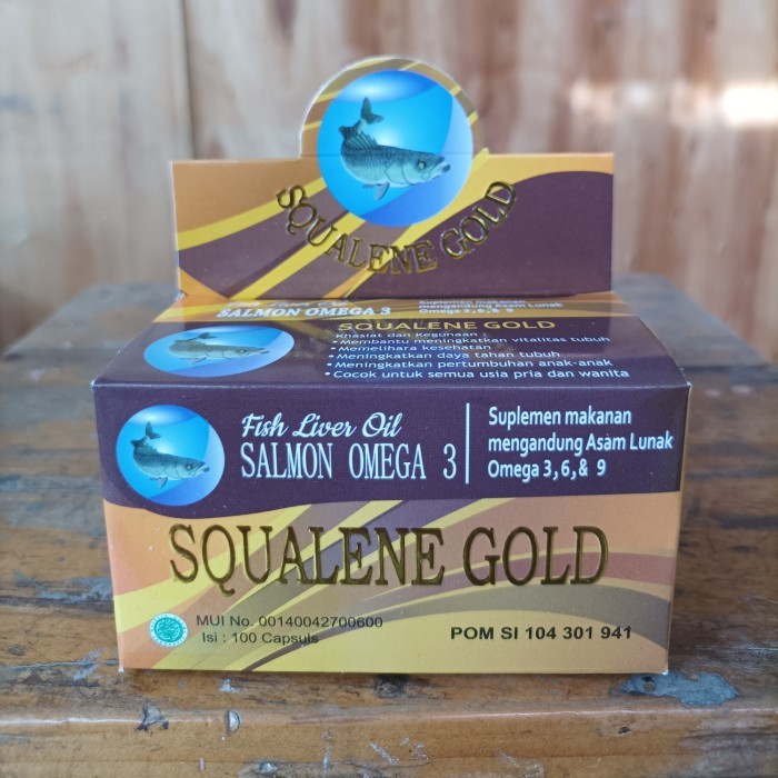 SQUALENE GOLD 100 Kapsul | Salmon Omega 3 Fish Liver Oil | Squalen Minyak Ikan Omega 3