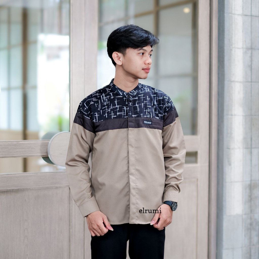 Baju Koko Dewasa terbaru lengan panjang Original Elrumi Premium Quality Motif SENOPATI