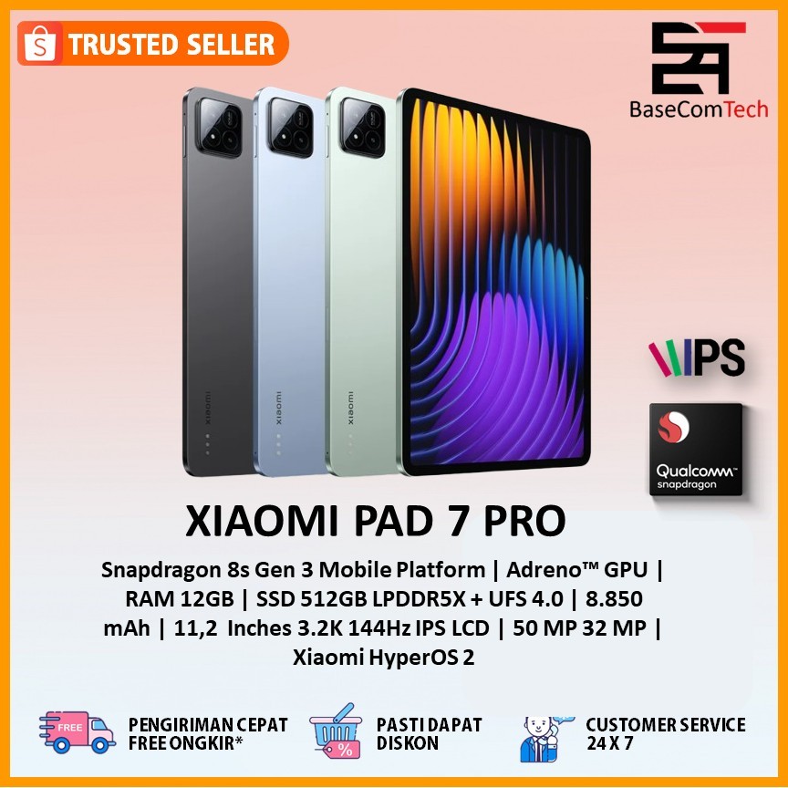 Xiaomi Pad 7 Pro | Snapdrgon 8s gen 3 | 12GB/512GB | UFS 4.0 | 3.2K 144hz IPS | 8850mAh Battery | Hy