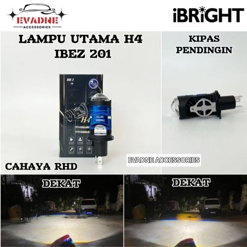 (IBRIGHT) - LAMPU LED H4 IBEZ 201 BLUE LENS