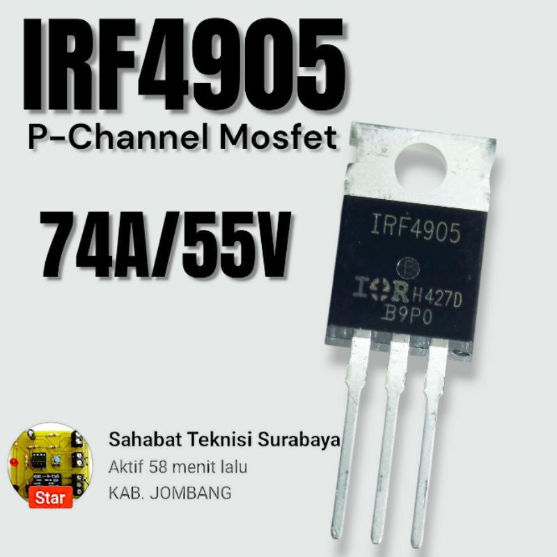 mosfet IRF4905 mosfet P-Channel 74A/55V Transistor IRF4905