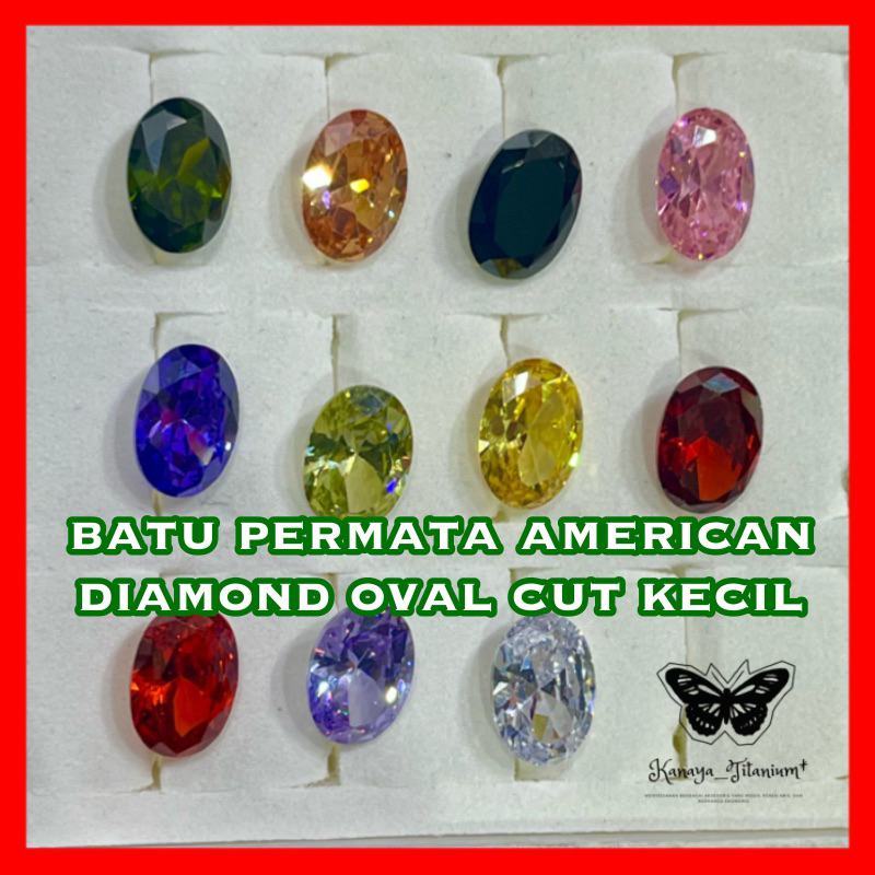 [HANYA BATU] Batu Permata American Diamond Oval Cut Kecil