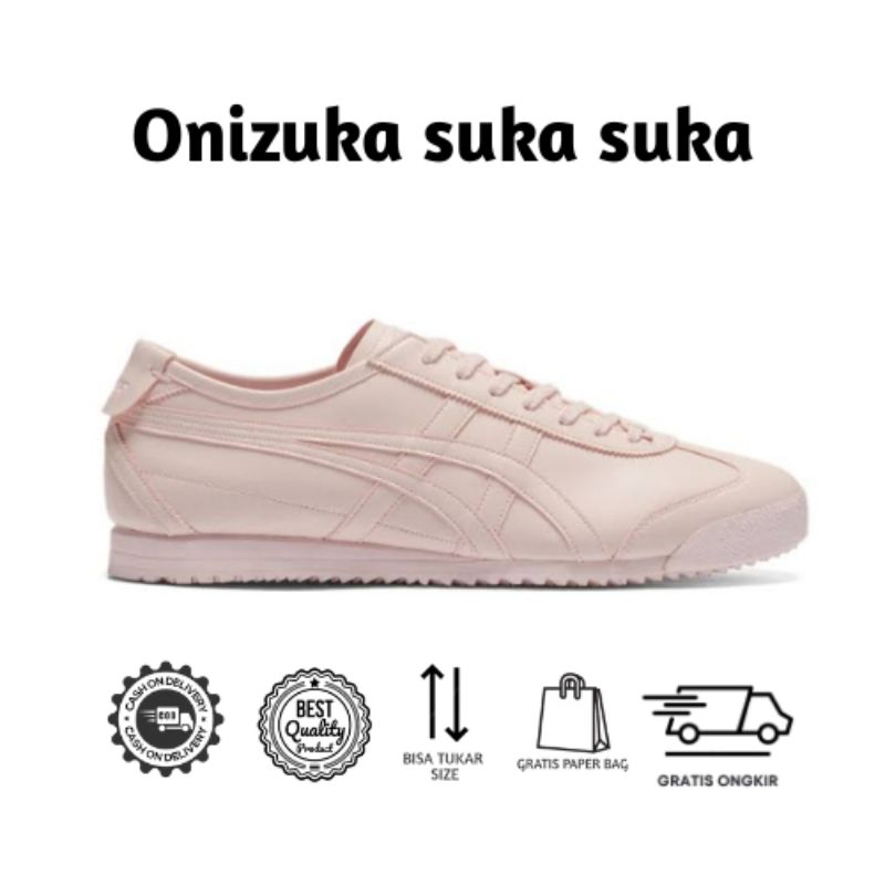 Sepatu Onitsuka Tiger Leather Pink Slip On