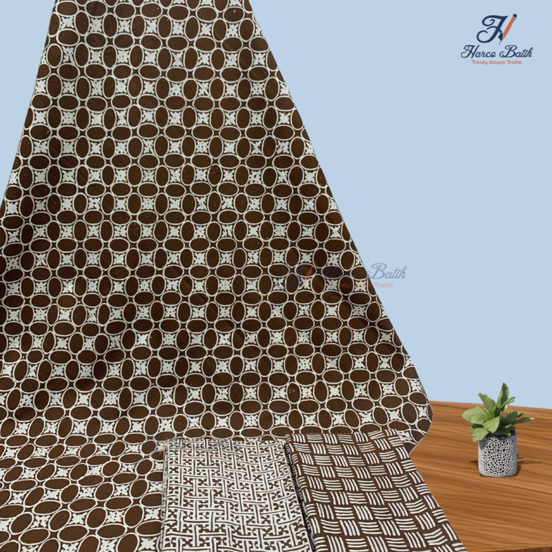 Kain Batik Cap Series Coklat - Coklat Pramuka - Coklat Elegan - aesthetic - Harco Batik
