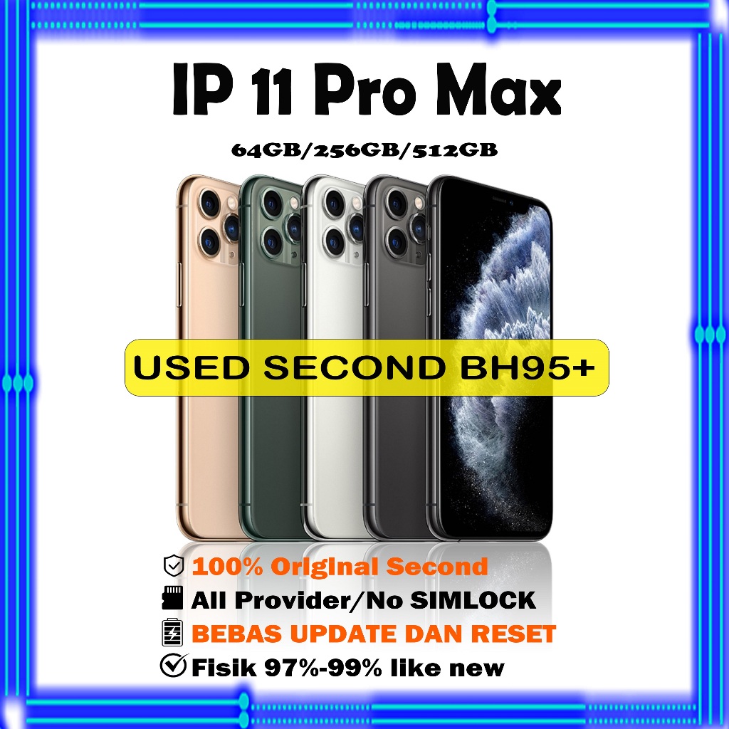 Iphone 11 ProMax 256GB/64GB Second Bekas ORI inter Fullset/Bebas Update Dan Reset/Bergaransi 1 Bulan