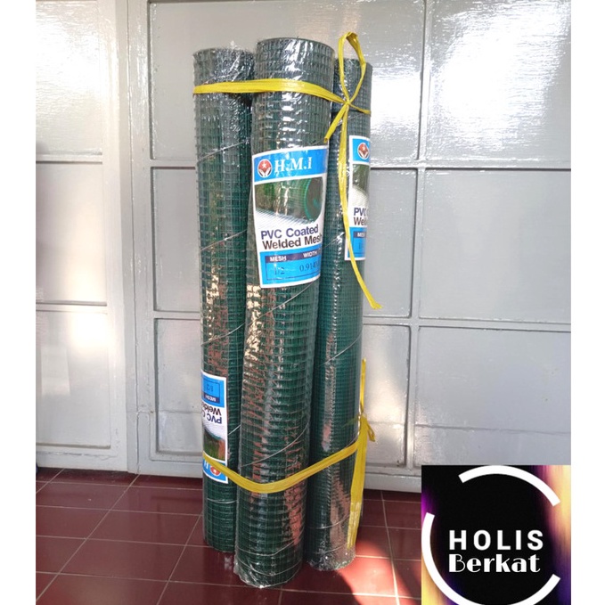 55HARGA TERMURAH Kawat Loket Ram PVC  Kawat Ayakan  Kawat Hijau 12 x 9 cm x 1 m