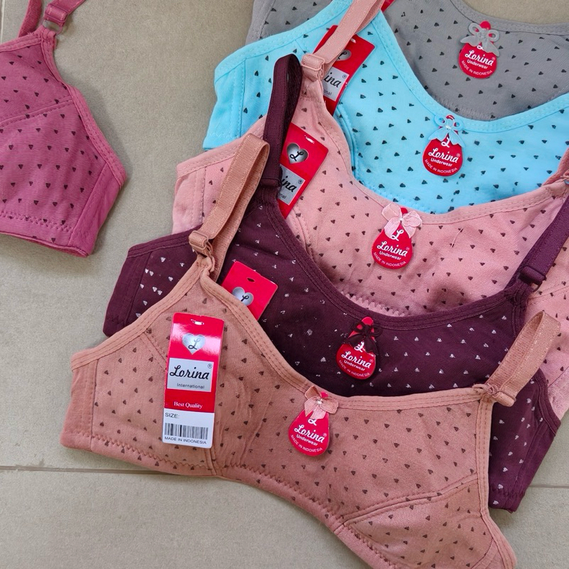 Sport Bra Remaja Lorina Jamur Tanpa Busa dan Kawat - Anak Motif Jamur lucu Imut Adem Ringan Anti Ses