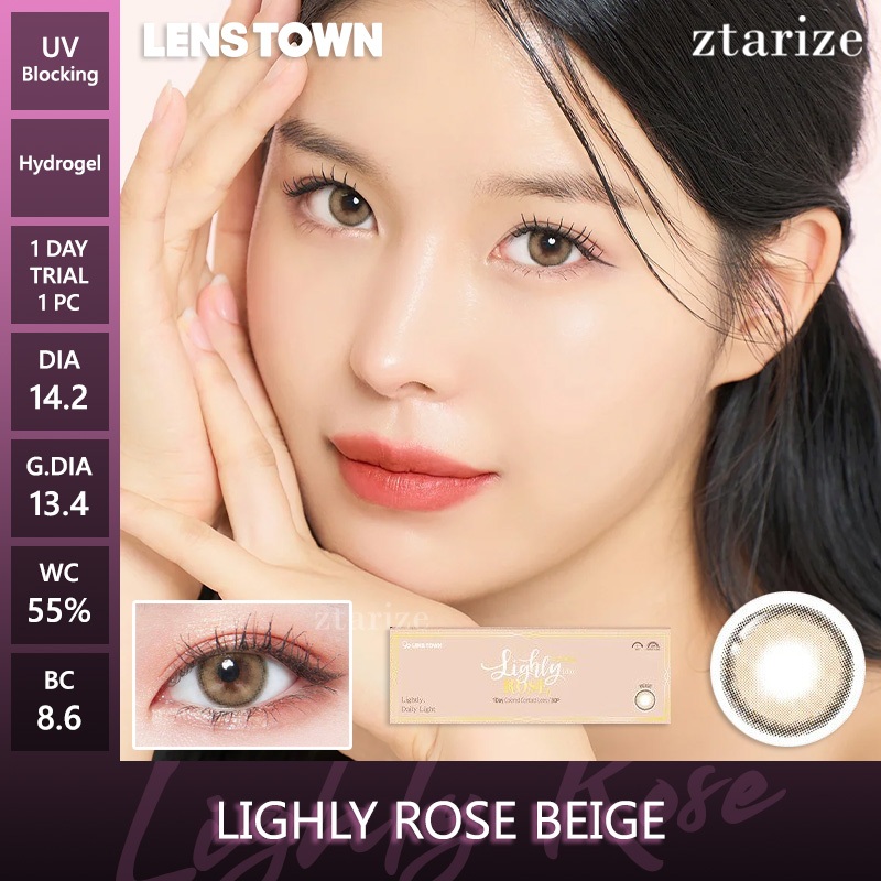 ztarize - Ready Stock - Trial LENSTOWN Lighly Rose Beige 1 Day Daily Soft Contact Lens 1 Pc LENSTOWN