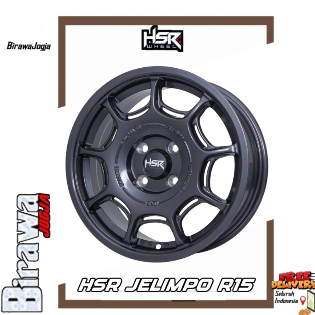 Velg Mobil HSR Jelimpo R15X6.5 Pcd 4X100 ET42 - Velg Mobil Ring 15 Racing HSR Original