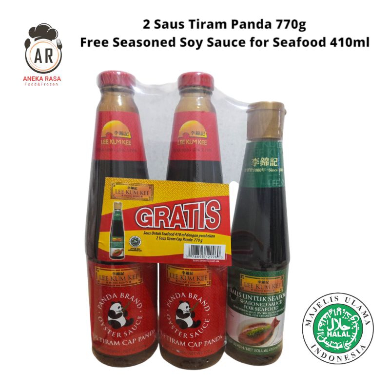 

Lee Kum Kee 2 ( Dua ) Saus Tiram Oyster Sauce Panda 770 Gr Free Seasoned Soy Sauce For Seafood ( Tim Ikan ) 410 Ml