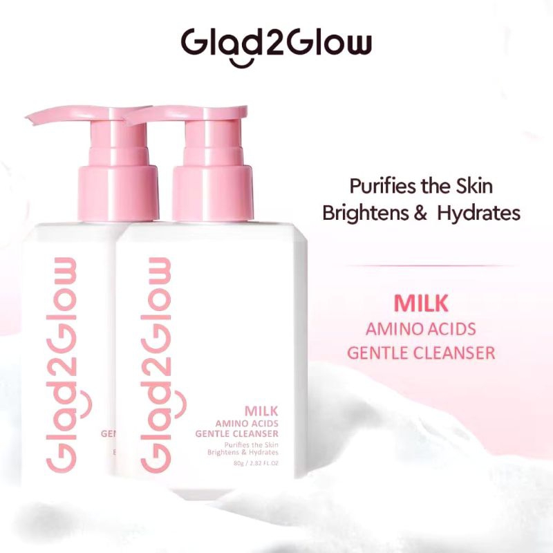 Pre order】Glad2Glow 4pcs Glowing Paket Skincare All in1 -Moisturizer Toner Serum Milk Cleanser Acne 