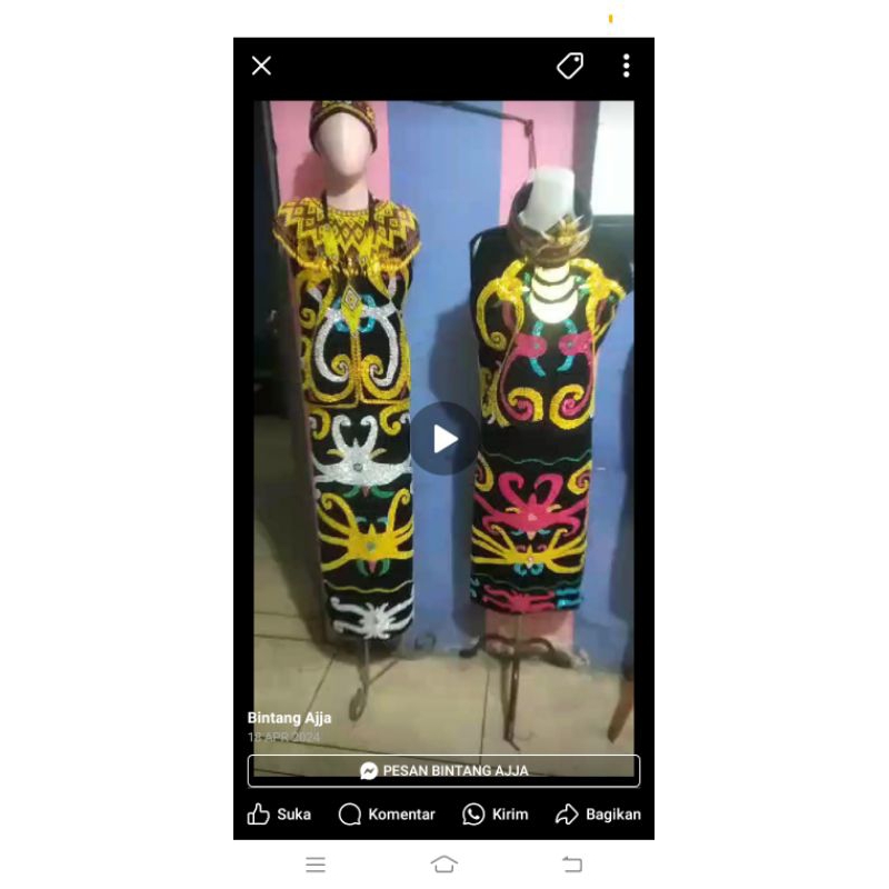baju adat dayak anak cewe