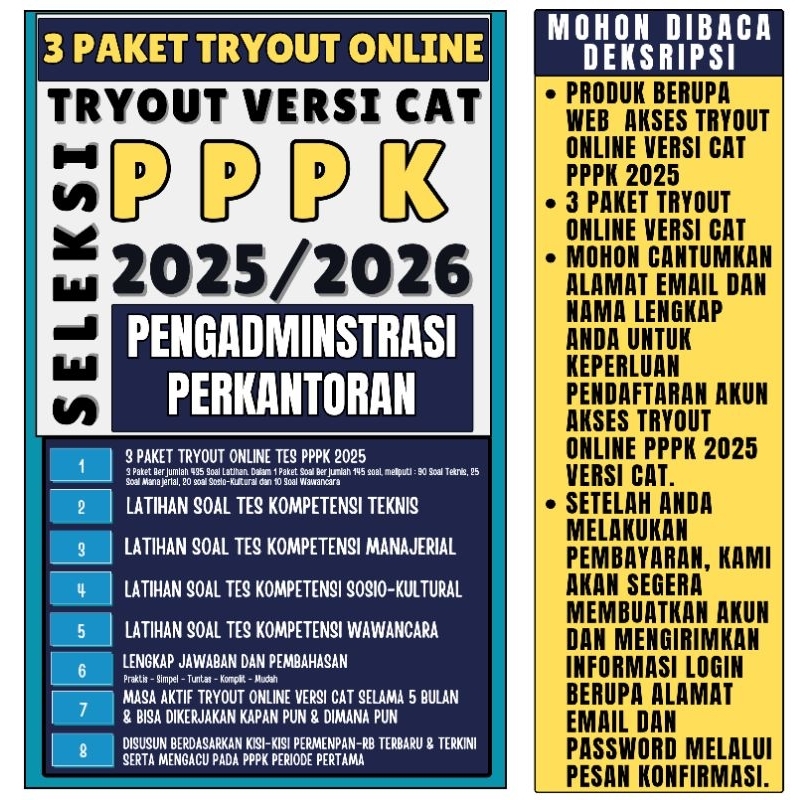LATIHAN SOAL TRYOUT PPPK PENGADMINISTRASI PERKANTORAN 2025/2026