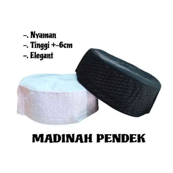 PECI MADINAH PENDEK BORDIR KOMPUTER Murah , Peci Madinah Bordir Pendek , Peci Madinah Bordir Kompute