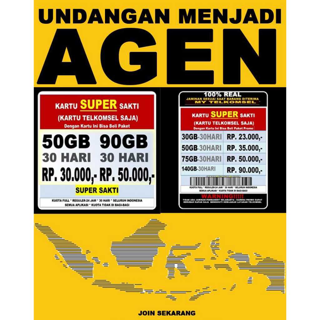 

DAFTAR JADI AGEN MITRA KARTU SUPER SAKTI SUPER MURAH PAKETNYA HARGA KHUSUS AGEN / MITRA KARTU SAKTI TELKOMSEL