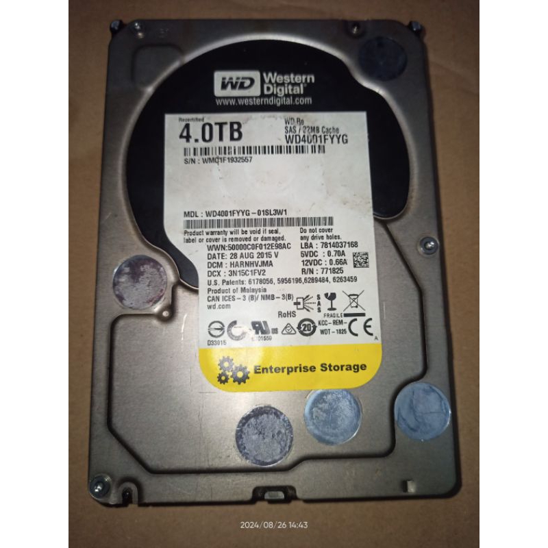 Hdd Server, Hdd SAS WD Enterprise 4Tb Mantul