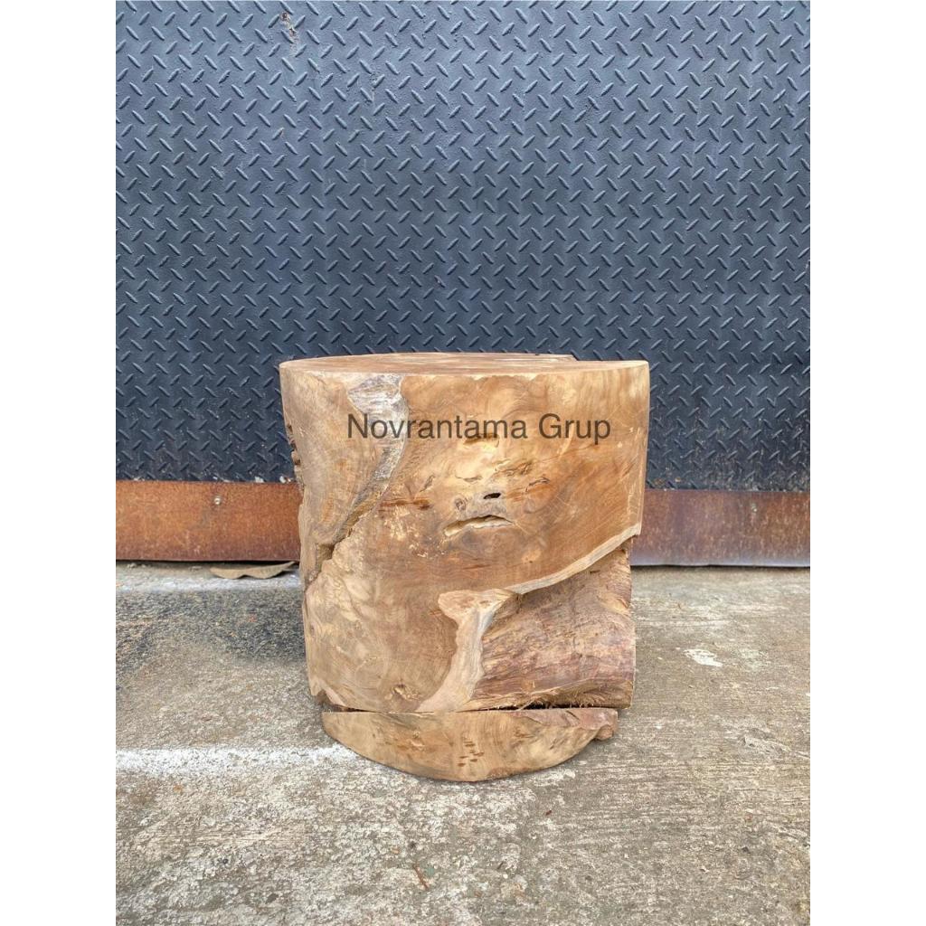 Stool Roodwood Bulat / Stool Akar Bulat / Stool Jati akar /  Kursi Rustik Jati / Kursi Akar Jati Bul