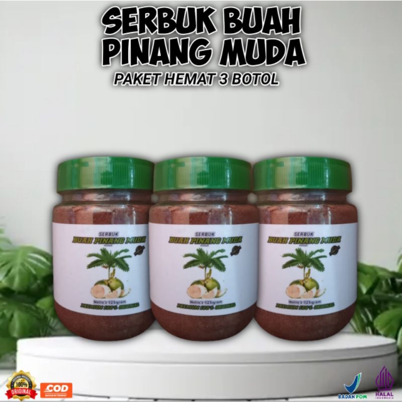 

PROMO 3 BOTOL SERBUK BUAH PINANG MUDA PREMIUM/JAMBE/PENAMBAH STAMINA/DAYA TAHAN TUBUH/KOPI PINANG