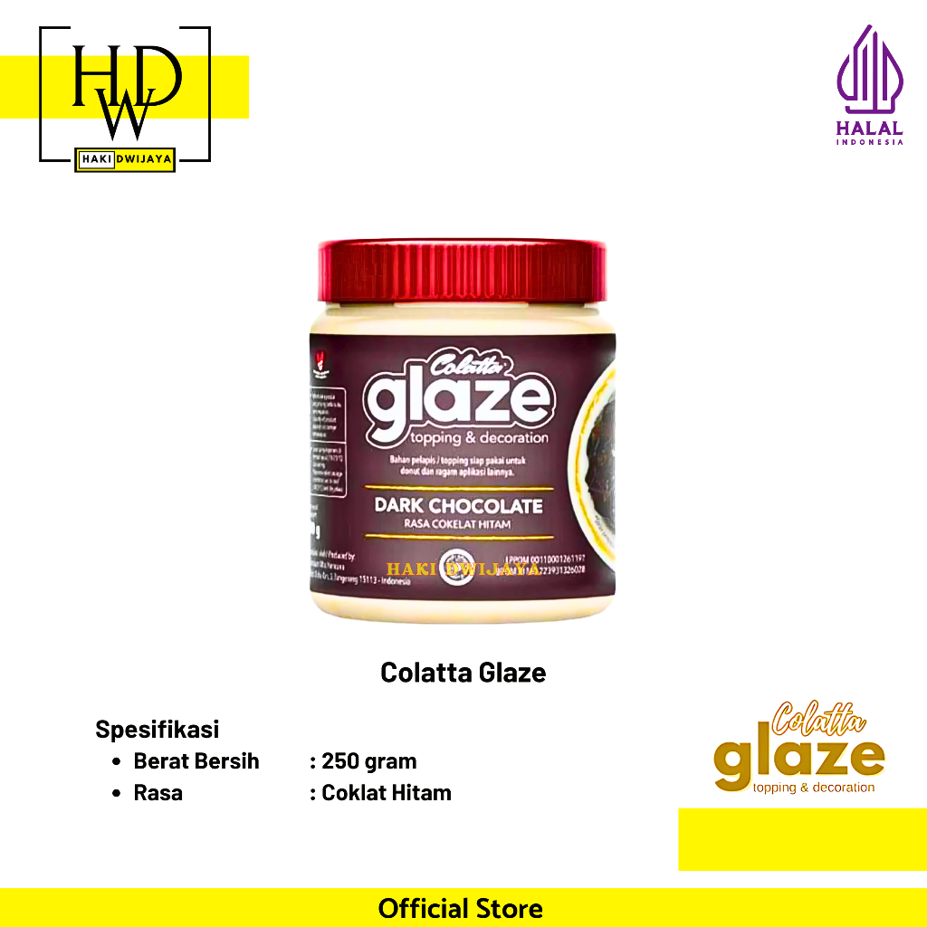 

[250gr] Colatta Glaze Topping, Dipping, Decoration, & Filling Rasa Dark Chocolate / Coklat Hitam