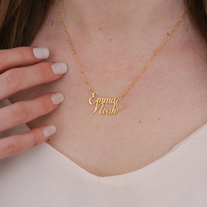 Zedd Jewelry - Kalung Titanium Nama Couple - nama Emma Noah hanya contoh