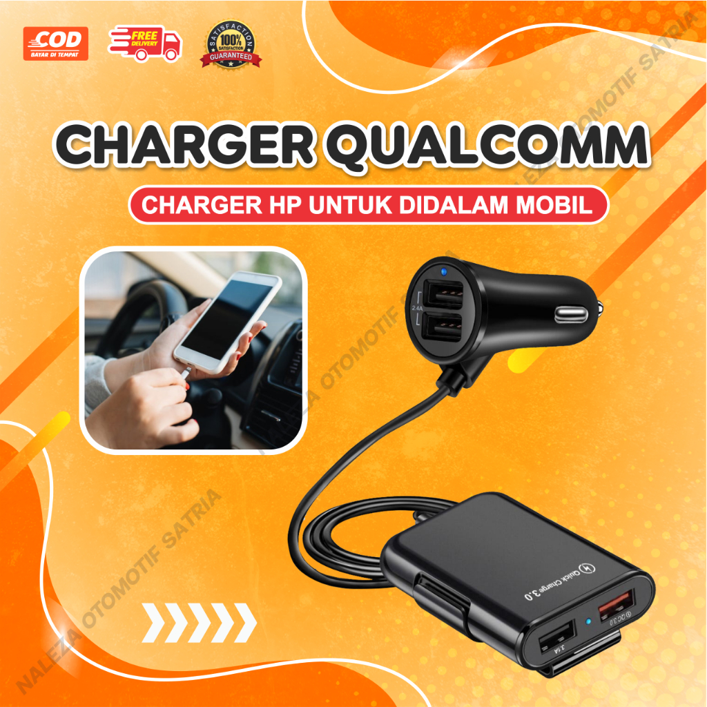 Charger Qualcomm Quick Charger 3.0 - Charger Mobil Fast Charging 4 Port