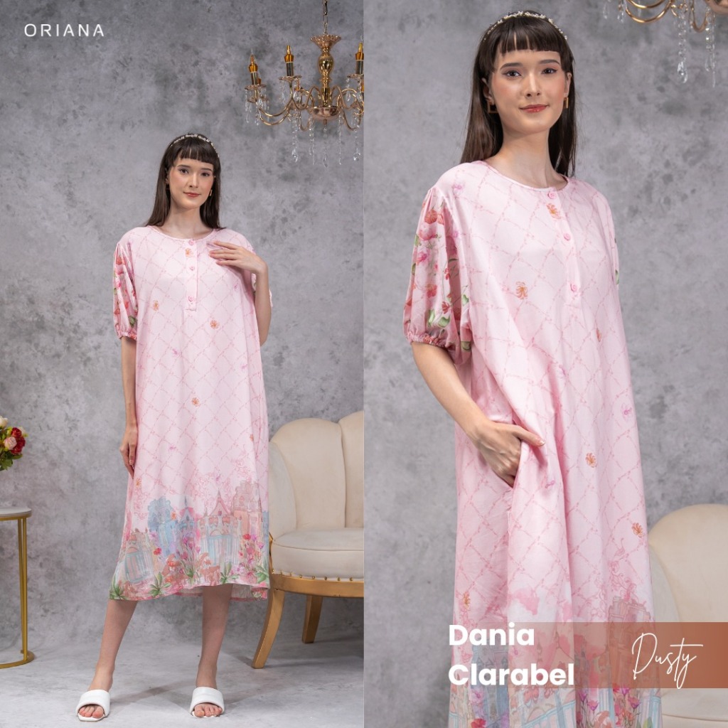 cun_ Oriana Homewear Maxi Dress Dania Clarabel Series Daster Kekinian Two Tone
