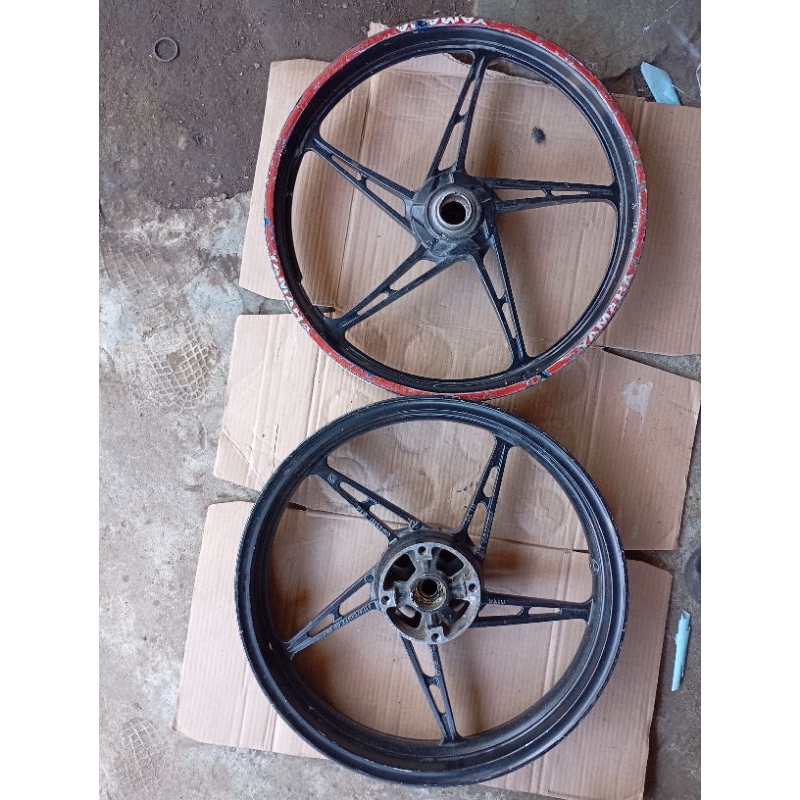 velg Jupiter MX NEW dobel disc 135 cc original 1set depan belakang
