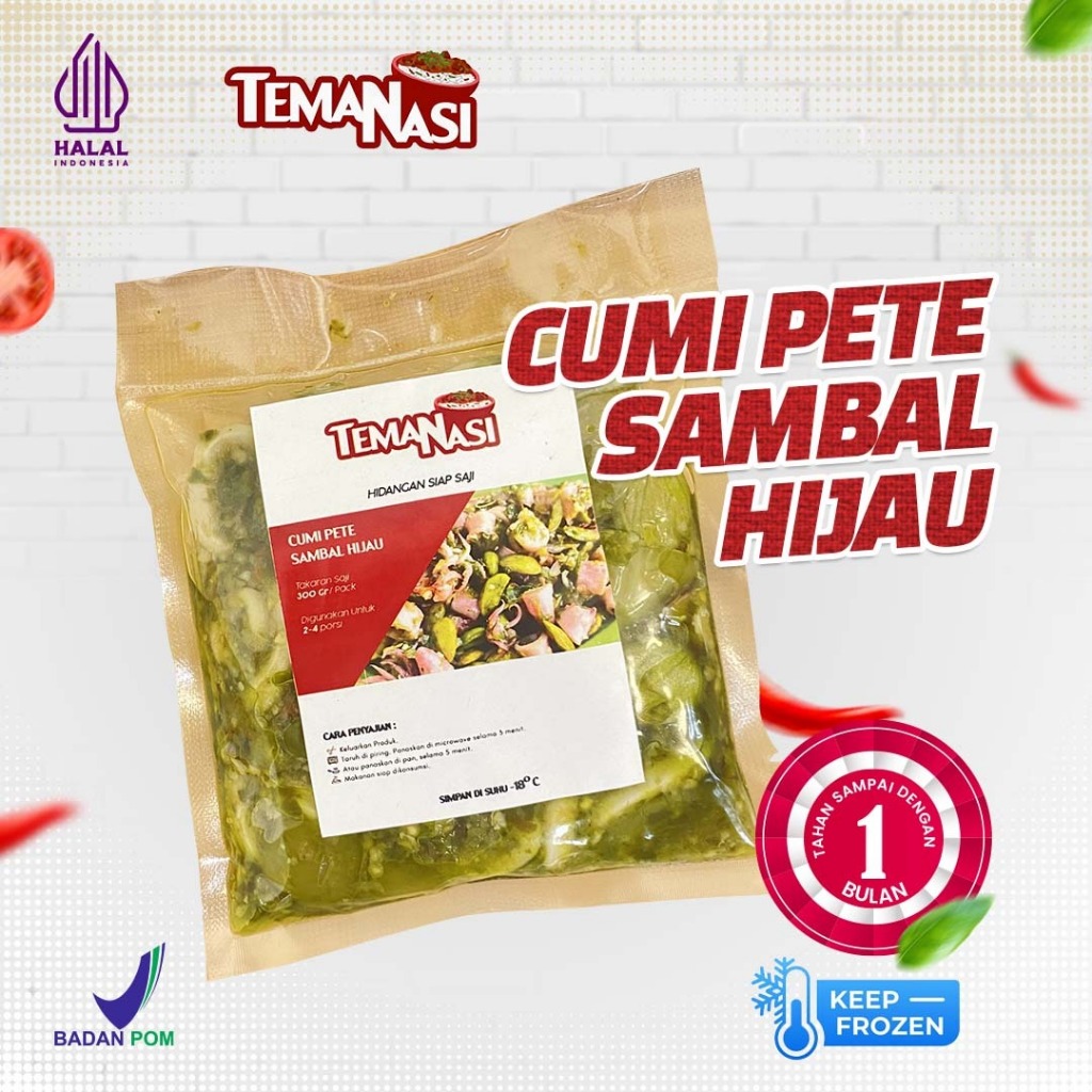 

Teman Nasi - Cumi Pete Sambal Hijau Frozen 300gr / Cumi Frozen Siap Saji