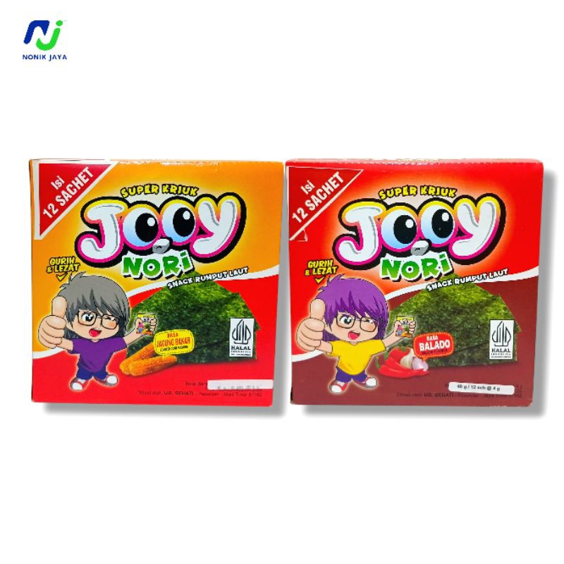 

( READY STOK ) Jooy Nori Rumput Laut Super Kriuk Box Isi 12 Pcs@4g