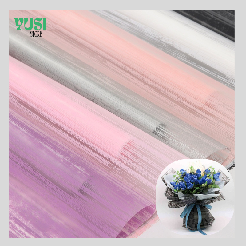 

Isi 20 LEMBAR Cellophane Kertas Buket Bunga Stripe Flower Wrapping Paper Bouquet KB110