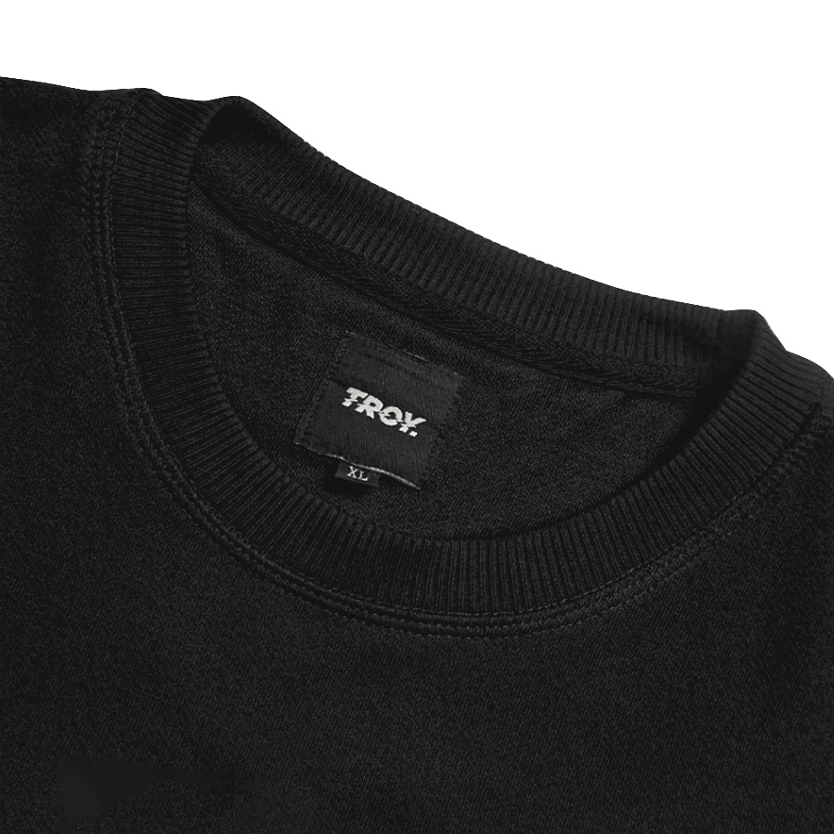 Troy Company Sweater Crewneck Black Noir Blanc - Sweater Sweatshirt Hitam SW 3091