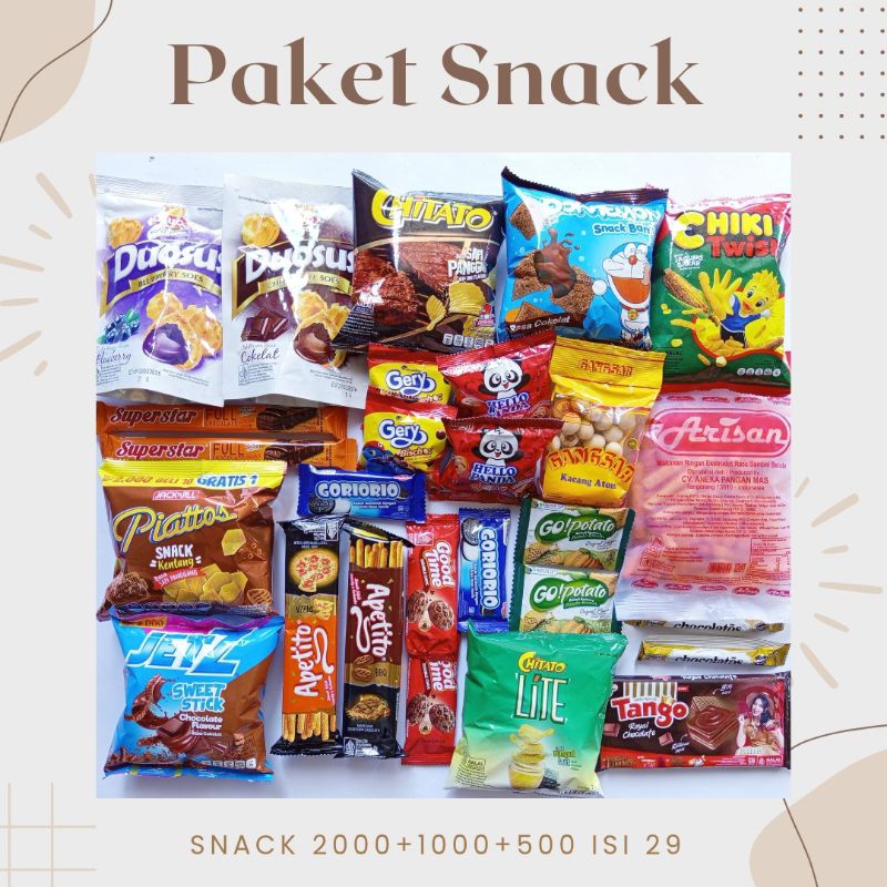 Paket Snack/ jajan campur 2000+1000+500 an isi 29