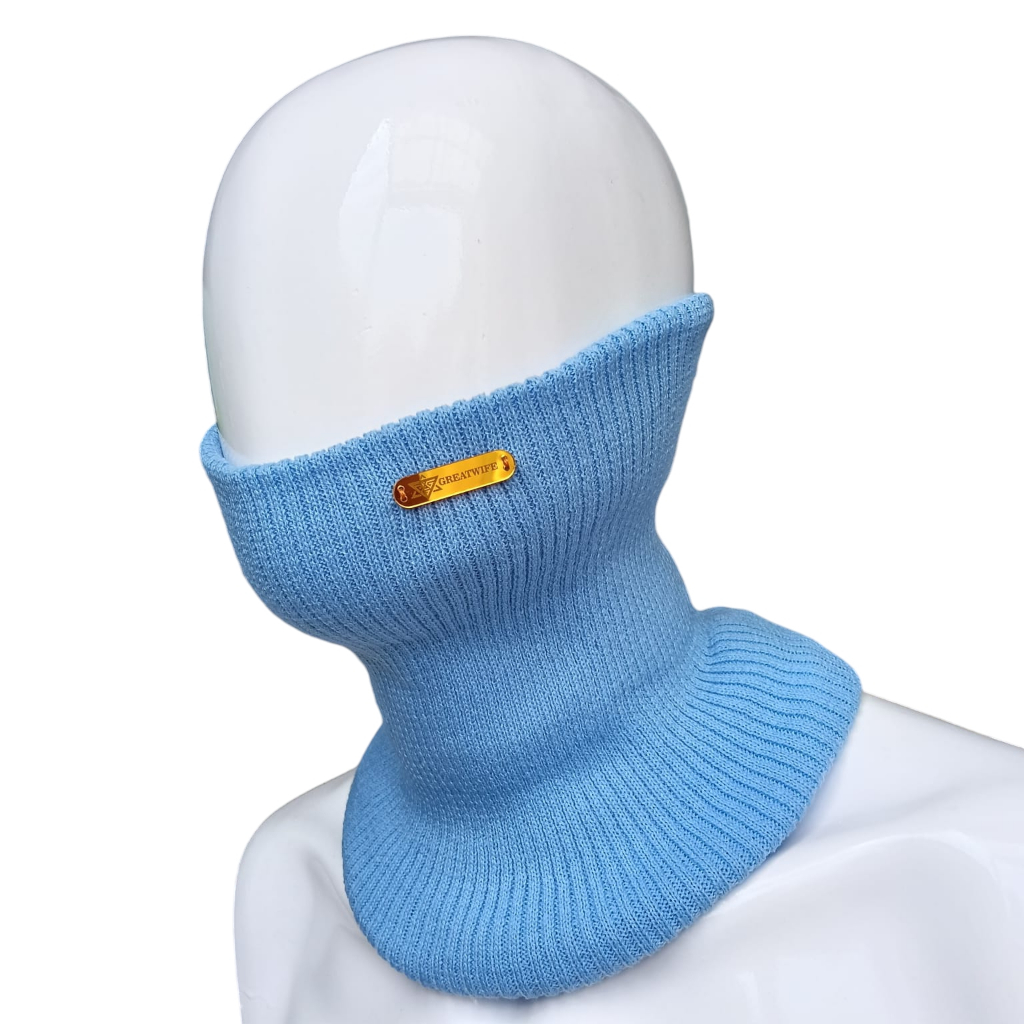 GREATWIFE Turtleneck Wanita Scraf Leher Syal Rajut Pria Syal Leher Syal 2 Lapis Pria
