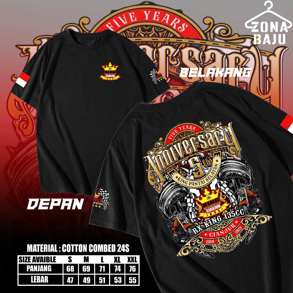 Kaos RX-King Jamnas Anniversary 4 - Kaos Rx-King Cianjur Selatan - Pria Dan Wanita - Cotton Commbed 