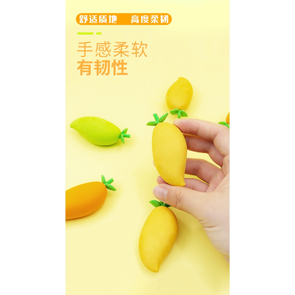 

8888 penghapus karakter buah mangga besar sensory play bongkar pasang stationery