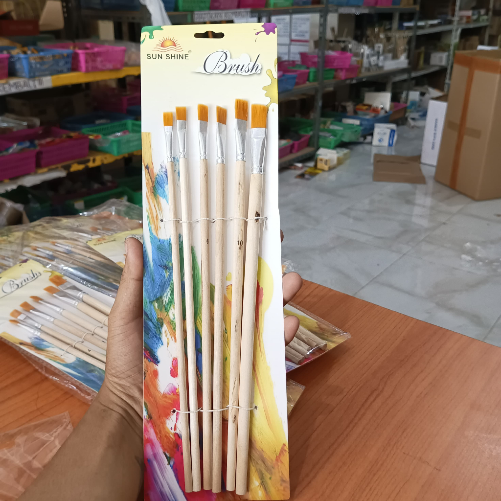 

Kuas Set Cat Air Panjang Sun Shine Isi 6