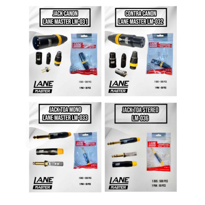 Jack Canon, Contra Canon, Jack Toa Mono, Jack Toa Stereo Lane Master
