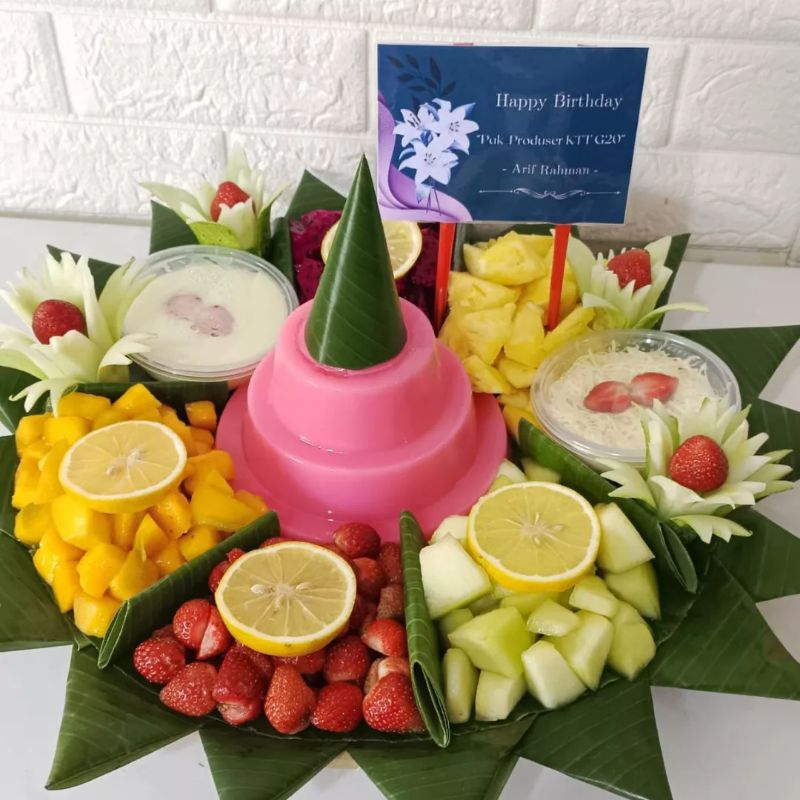 

TUMPENG PUDING 10 PURSI/PUDING BUAH SEGAR