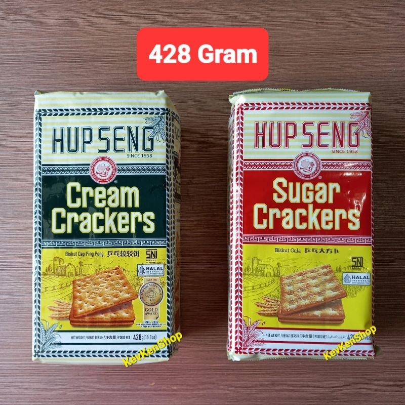 

Hup Seng Cream Crackers atau Sugar Biskuit Kreker Gula 428gram HupSeng Harga per Bungkus 428 Gram BPOM HALAL